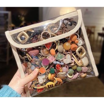 Dây buộc tóc set 20 chun buộc tóc túi nhựa trong mix nhiều hình dễ thương