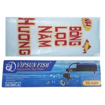 Bộ Máng Bơm Lọc Nước Hồ Cá Vs-680 &Amp Bông Lọc - Hàng Công Ty