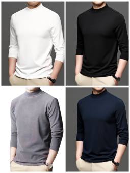 Áo giữ nhiệt nam lót nỉ lông cổ cao 3 phân ấm áp và dày dặn