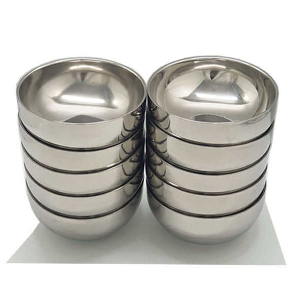 Bát inox 2 lớp cách nhiệt cỡ 11cm,14cm,16cm, 18cm Hoàng Gia mẫu trơn
