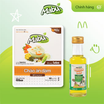 Combo cháo hạt vỡ Mabu 400g, dầu ăn dặm PRO Sachi 100ml