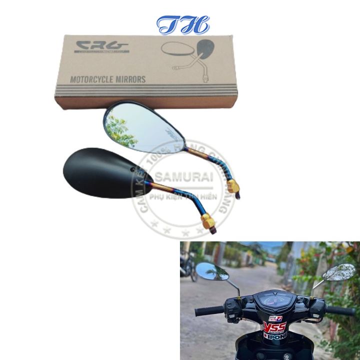 Kính chiếu hậu xe máy thời trang CRG Kiểu suzuki Chân 10li Gen Thuận gắn chân kính cho Wave, Winner, SH, AB...