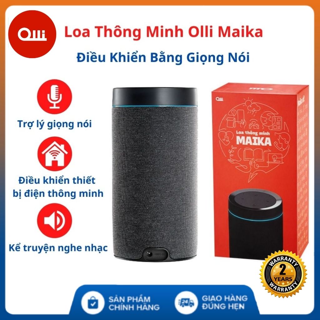 Loa thông Minh Olli maika chính hãng - Bảo hành 24 tháng - Loa điều khiển bằng giong nói tiếng việt wifi, bluetooth , trợ lý ảo , nhà thông minh , Loa thông minh maica , Loa thông minh mika