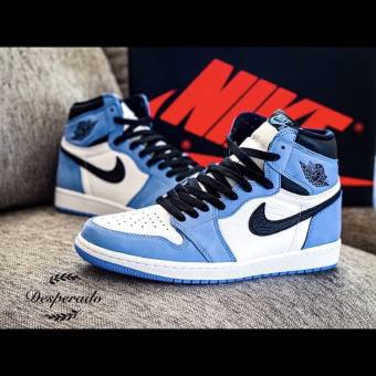 Giày JORDAN 1 Xanh Dương cổ cao Hot trend nam nữ, Giày thể thao sneaker JD1 JODAN 1 Xanh Dương cao cổ dùng đi học,tập gym,chạy bộ