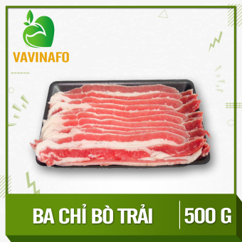 HCM - Ba chỉ bò cắt lát mỏng trải (500g) (Tỷ lệ thịt/mỡ là 6/4) - Thích hợp với các món nướng, nhúng lẩu, xào,... - [Giao nhanh TPHCM]