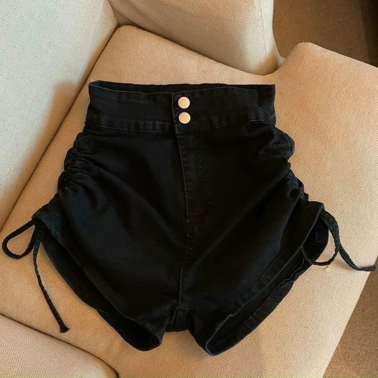 Quần sọt cap cao rút dây 2 bên