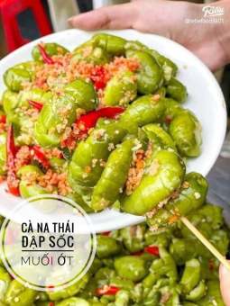 Cà na thái đập dập xốc muối ớt 500g