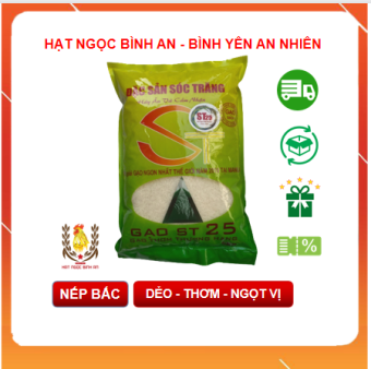 Gạo ST25 - Gạo Đặc Sản Thơm Ngon - Bao 5kg
