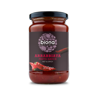 Sốt mì Ý arrabbiata cay nồng hữu cơ Biona 350g