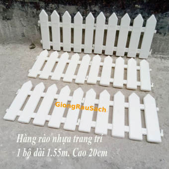 Hàng Rào Nhựa Trang Trí Noel, Cây Thông, Sân Vườn Dài 1.55m Cao 20cm