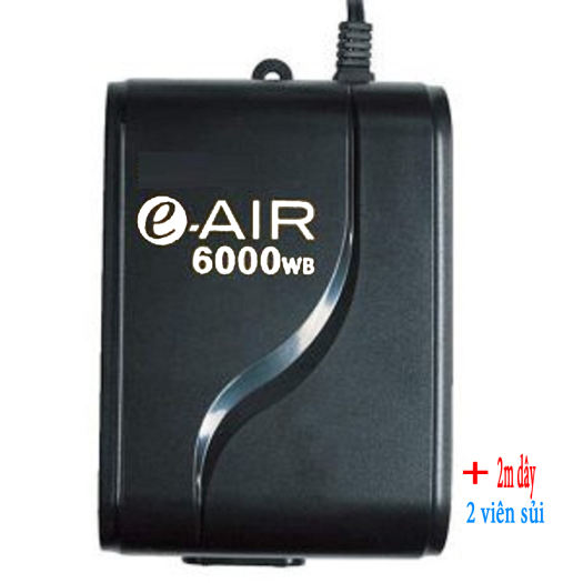 Máy sủi oxy 2 vòi GEX-6000 (full hộp) Máy chạy êm không tiếng ồn lắp bể cá cảnh máy bơm khí hồ cá cảnh, hòn non bộ tại nhà zjnmart