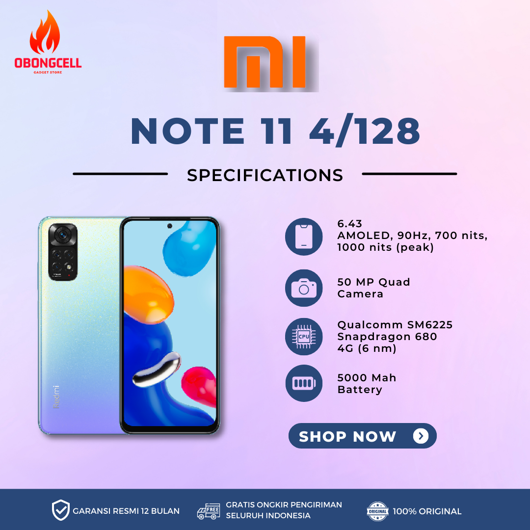 Xiaomi Redmi Note 11 Smartphone 4/128GB Garansi Resmi Harga  2,099,000 Ringgit*Penghantaran Percuma