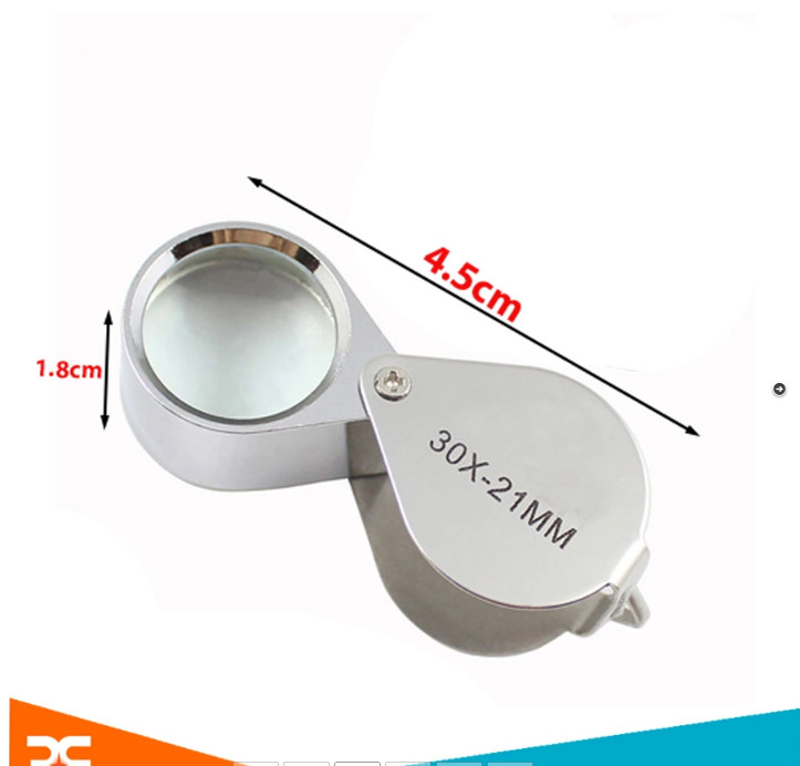 Kính Lúp Móc Khóa Cầm Tay Kim Loại 21mm Độ Phóng Đại Cao