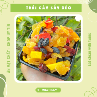 Hộp 5 Loại Trái Cây Sấy Dẻo Cao Cấp Loại 1 - Lựa Chọn Hoàn Hảo Cho Mẹ Bầu - FREE SHIP - Mix 5 Loại Trái Cây Tươi Và Xí Muội Sấy Dẻo Tự Nhiên 500g, 250g