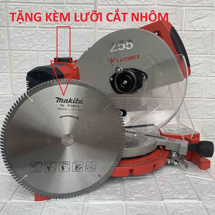Máy cắt nhôm Catorex Kèm lưỡi cắt nhôm 250 công suất 1860W