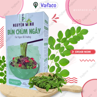 Bún rau củ Chùm Ngây Nguyên Minh - [Hộp 350gr] Dai Ngon Bổ Dưỡng, 90% gạo nguyên cám, không chất bảo quản.