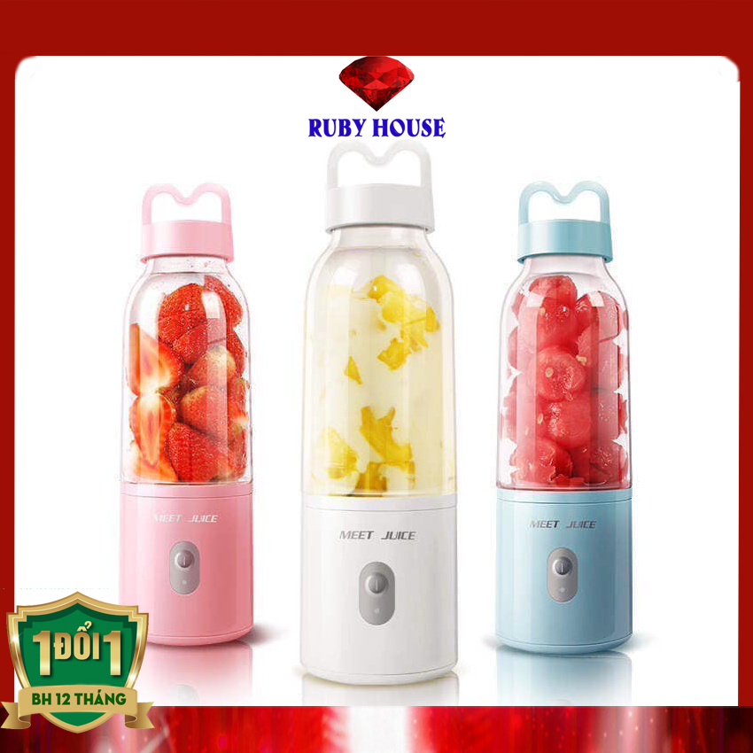 [BH 1 ĐỔI 1]Máy xay sinh tố cầm tay Meet Juice CHÍNH HÃNG , Xay cực nhanh 9s, động cơ khỏe, hàng cao cấp - Ruby House