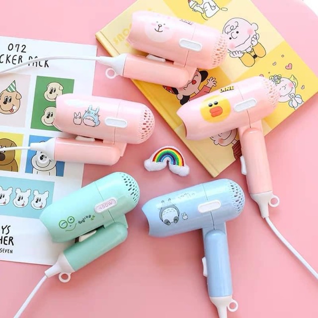 Máy sấy tóc mini hình thú gấp gọn tiện lợi, máy sấy tóc đa năng siêu dễ thương