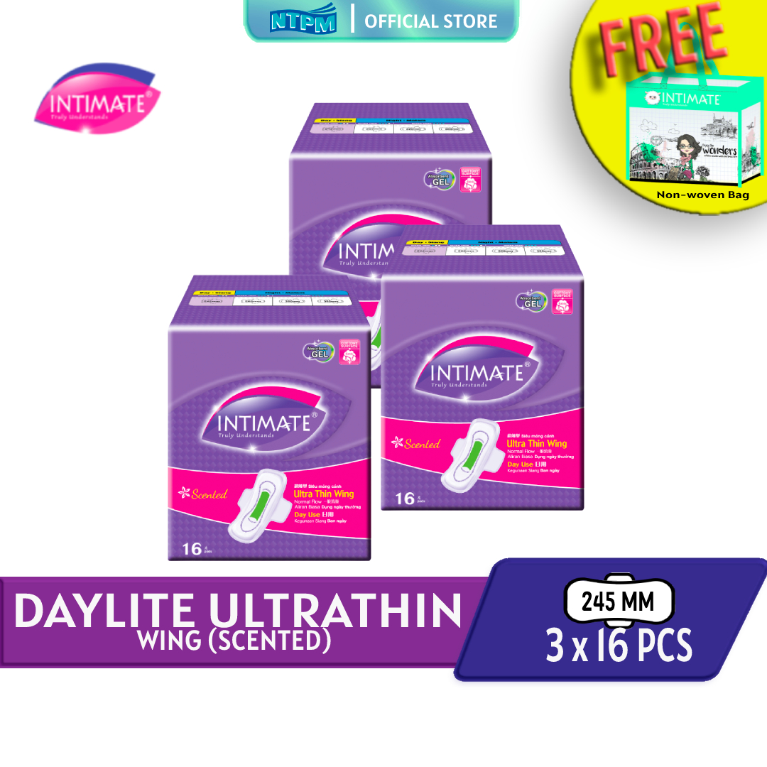 Intimate Daylite Ultrathin Wing (16's-Scented) x 3Pk - FREE Intimate Environment Bag
