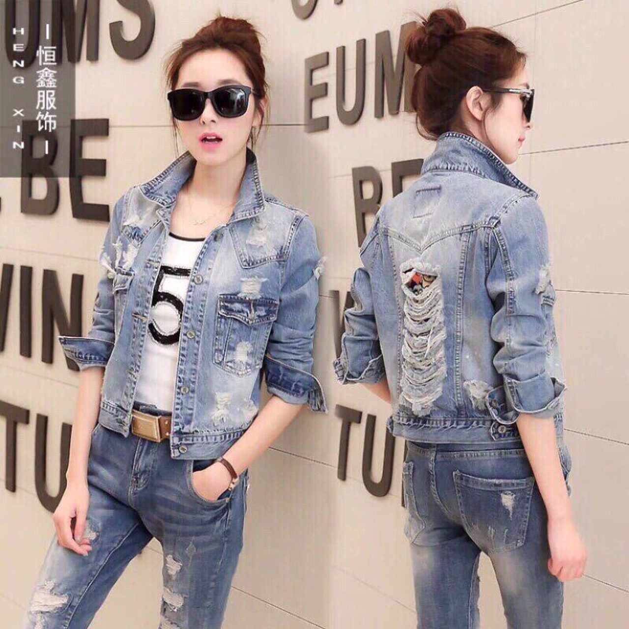 ÁO KHOÁC JEAN NỮ THỜI TRANG SUNNYFASHION CAO CẤP SNK18