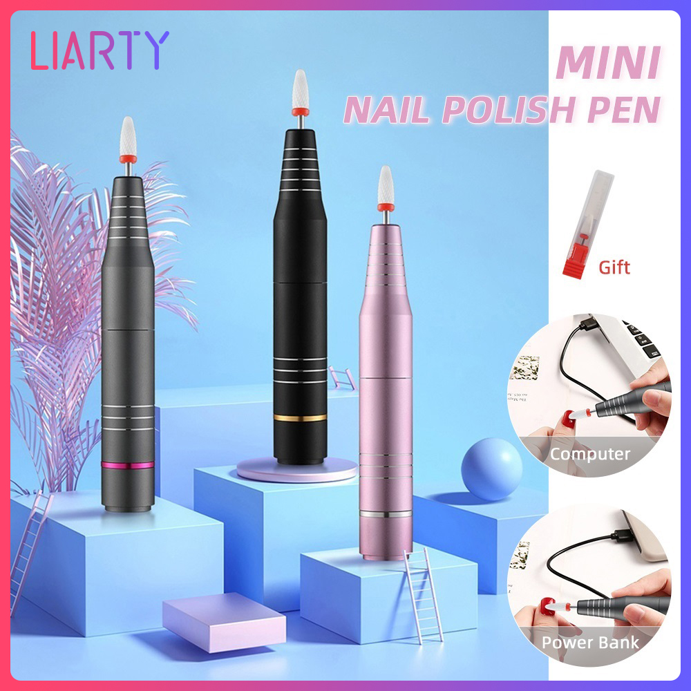 Gambar LIARTY Mini Nail Polish Pen Electric Nail Drill Pen Manicuring Pedicuring Filing Shaping Tool
