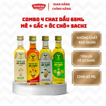 COMBO 4  chai Dầu Gấc - Mè - Óc Chó - Sachi Ăn Dặm cho bé  _ 65ml
