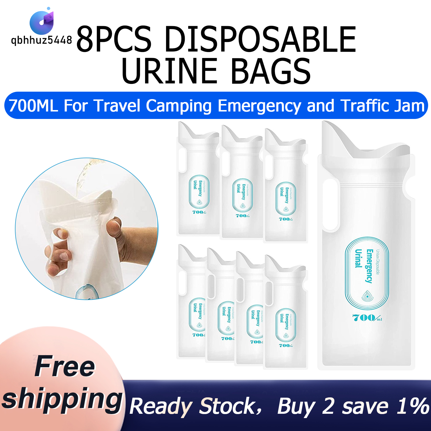 20pcs Disposable Urine Bags, 700ml Urine Bags For Travel Camping Emergency  And Traffic Jam, Pee Bag