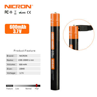 USB-10840 Nicron Dung Lượng Cao 10840 Lỗ USB Sạc Lại Pin Li-ion 600MAh/3.7V Sử Dụng Trên B24/N73/B73