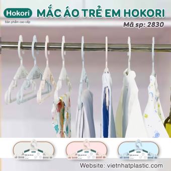 Set 10 Móc quần áo trẻ em hokori nhựa cao cấp  - mắc quần áo cho em bé, trẻ sơ sinh vua nhựa