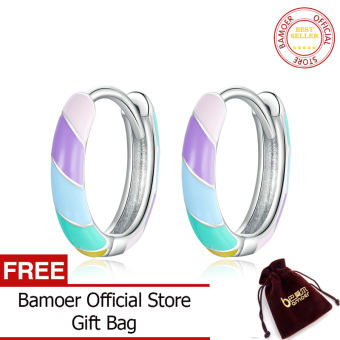 Bông Tai Bạc BAMOER Chính Hãng, Bông Tai Màu Kẹo Bạc Thật 925 Quà Tặng Cho Cô Gái Tuyên Bố Fasion Trang Sức SCE1085