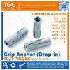 Tgc 10/1PCS Grip Anchor 1/4 5/16 3/8 1/2 5/8 3/4 1 6 mm 8 mm 10 mm 12 mm 16 mm 20 mm GI Drop in Anchor / Zinc Plated Expansion Anchor / Drop-in Anchor for Threaded Rods