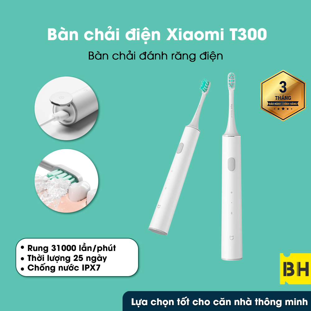 Bàn Chải Điện Xiaomi Mijia T300 T100 Bảo Vệ Nướu Sạc Pin Kháng Nước IPX7 [Bảo Hành 3 Tháng]