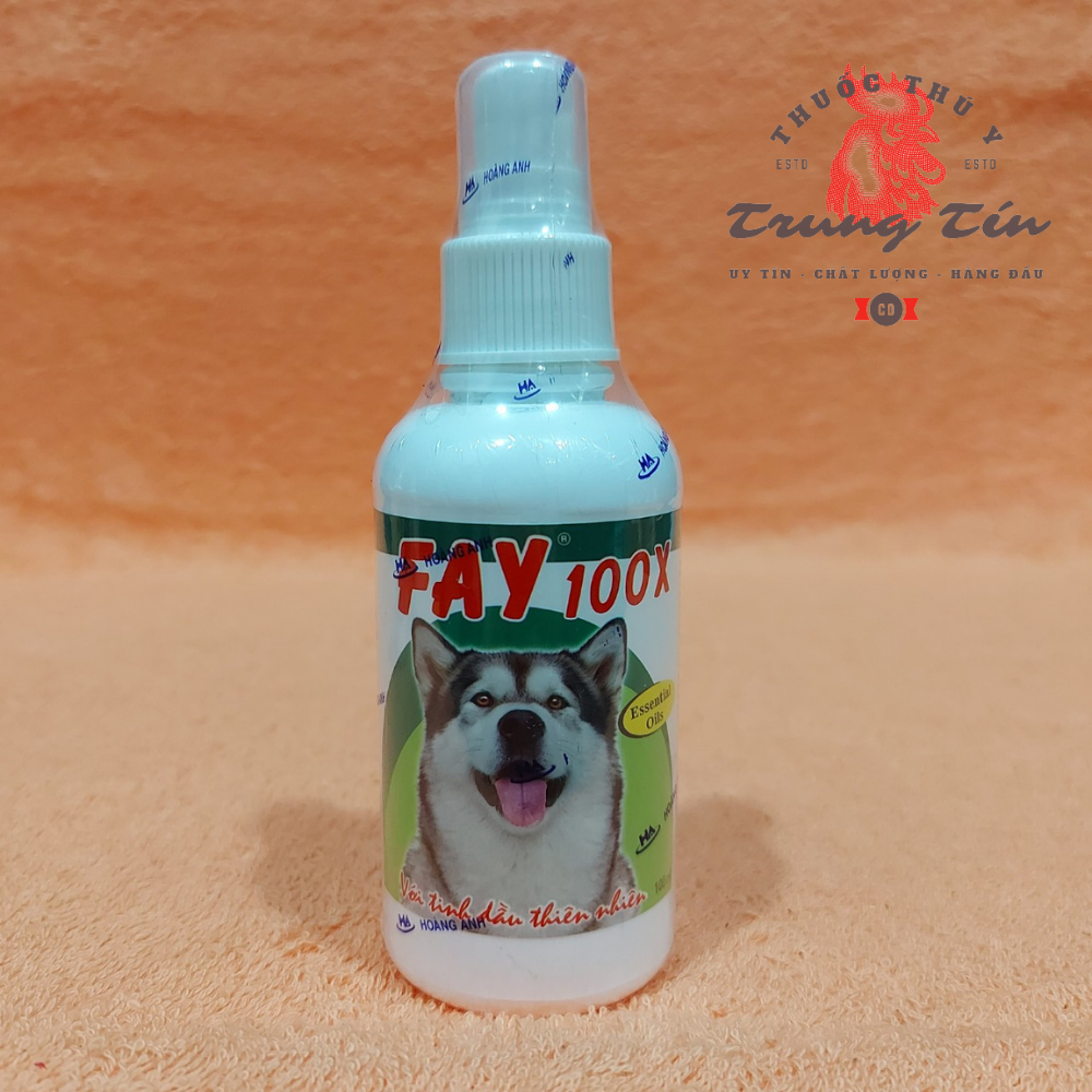 FAY 100X  - Thuốc chó mèo Xịt Ve Rận , bọ chét -  1 chai / 100ml