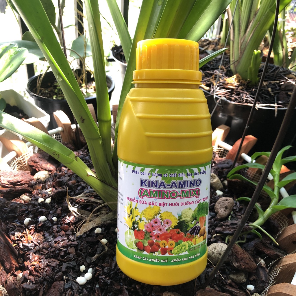 Phân bón KINA AMINO - AMINO MIX 500ml SỮA DINH DƯỠNG đặc biệt cho hoa LAN và các loại cây trồng