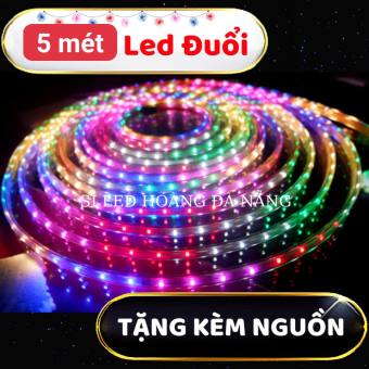 đèn led 7 màu-dây đèn led trang trí ngoài trời nhiều chế độ nháy, cắm điện trực tiếp 220V