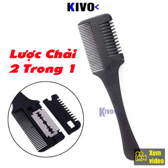 Lược Chải Tóc 2in1 Tiện Lợi - Lược Dao Cạo Cắt / Tỉa Tóc Tháo Lắp Lưỡi Lam Dễ Dàng - Lượt Cắt Tóc Nam / Nữ - Kivo