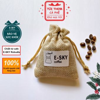 Túi Thơm Cà Phê E-SKY Coffee Khử Mùi Ô Tô, Tủ Lạnh, Tủ Quần Áo, Văn Phòng Vải Bố Lanh 20gr