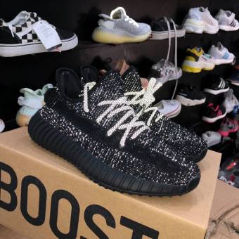 Giày Sneaker yz350 Đen Full Phản Quang - Giày Thể Thao yz350 Đen Full Phản Quang Nam Nữ [Full Box]