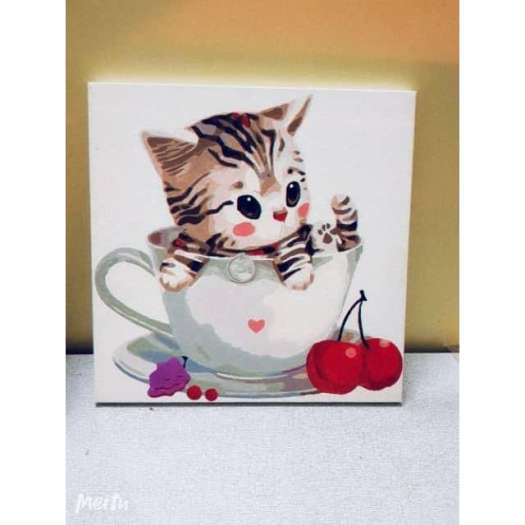 ∈¤ Tranh sơn dầu số hóa tự tô màu theo số - Bộ sưu tập tranh mèo con cute dễ thương Tranh hoạt hình thú cưng