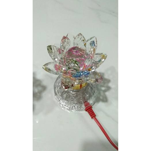 Đèn pha lê trang trí bàn thờ cao 15cm thủy tinh