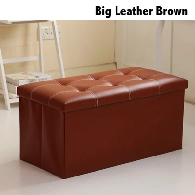 Ottoman Storage Box / Fabric and PU Leather Series /Sofa Seat Stool Organizer Bench Home Living (1)