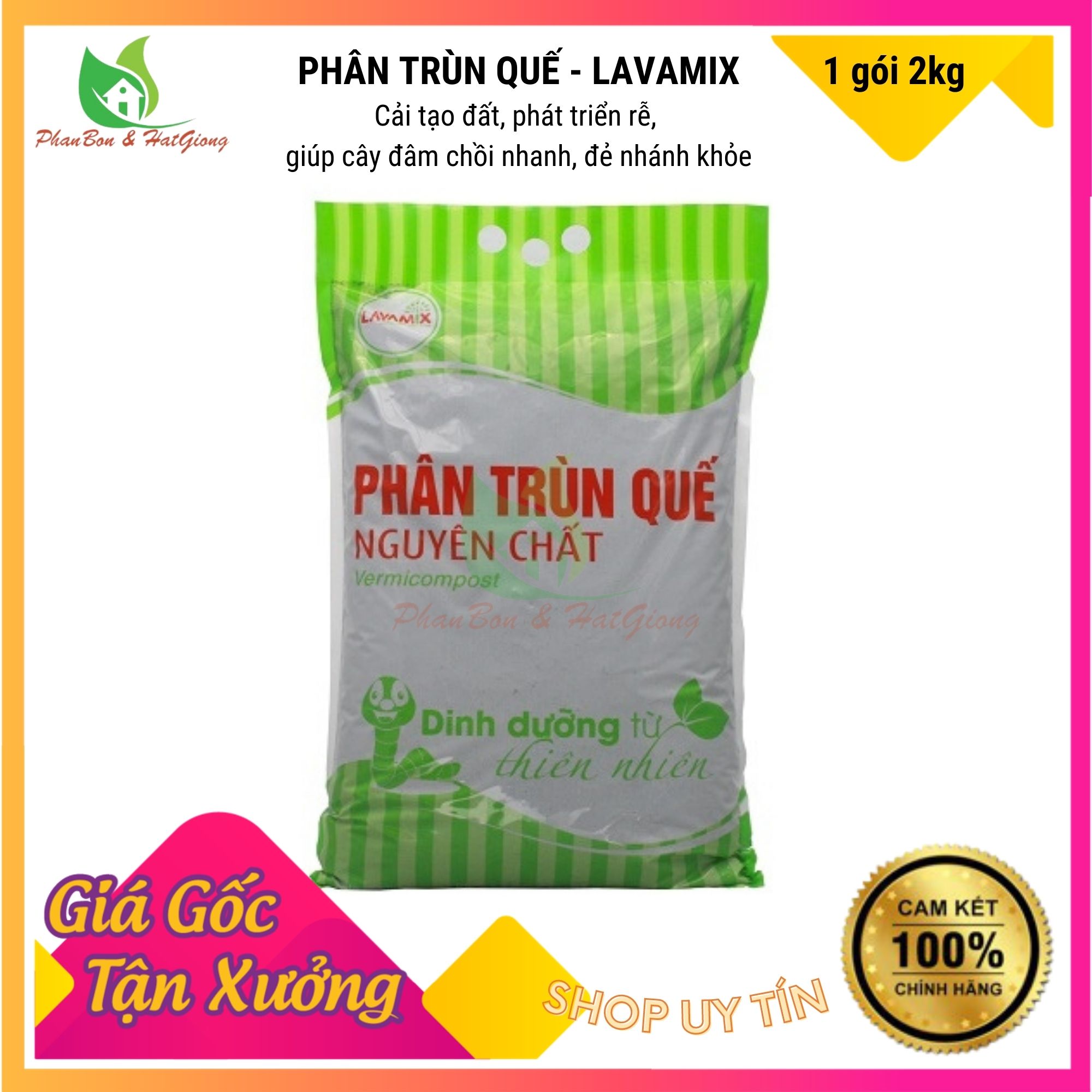 Phân Trùn Quế Nguyên Chất Lavamix 2Kg Phân Hữu Cơ Bón Rau và Cây Cảnh - Shop Phân Bón, Hạt Giống Rau Củ Quả, Xơ Dừa, Mùn Dừa, Đất Sạch Trồng Rau, Hoa Hồng, Hoa Mai, Cây Cảnh Tp. Hồ Chí Minh