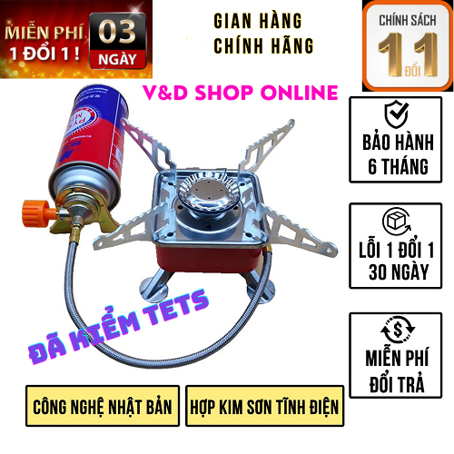 Bếp Gas Du Lịch Dã Ngoại Mini Xếp Gọn - Bếp gas mini giá rẻ [ LOẠI CAO CẤP KÈM DÂY DẪN GAS AN TOÀN KHI SỬ DỤNG ] bếp ga mini, bếp gas xếp gọn