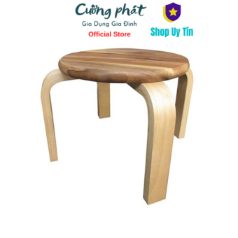 Ghế Đôn Tròn Gỗ Tràm Chân Cong Tự Nhiên - Kích Thước 29x29x25 cm - Gỗ Đức Thành 13151