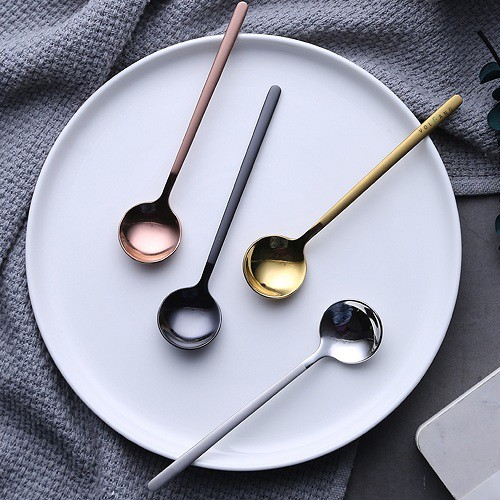 Muỗng cà phê, trà, bánh inox 304 mạ màu sang đẹp 13cm