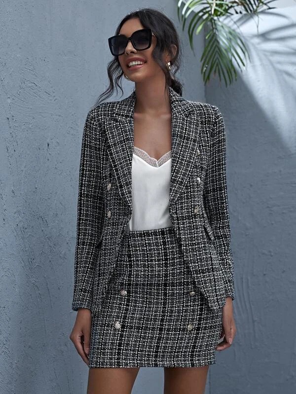 Shop Tweed Outfit Set Coat And with 