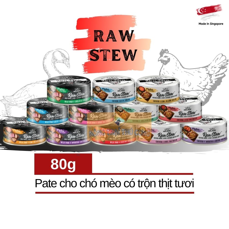 Pate absolute holistic raw stew 80g cho chó mèo -