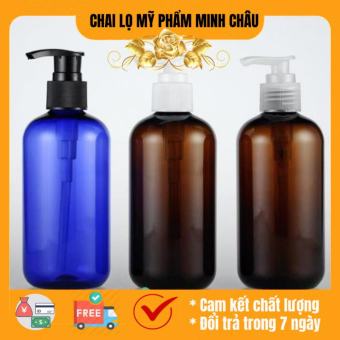 Chai nhựa pet vòi nhấn sữa tắm 250ml Lùn - chai lọ chiết mỹ phẩm