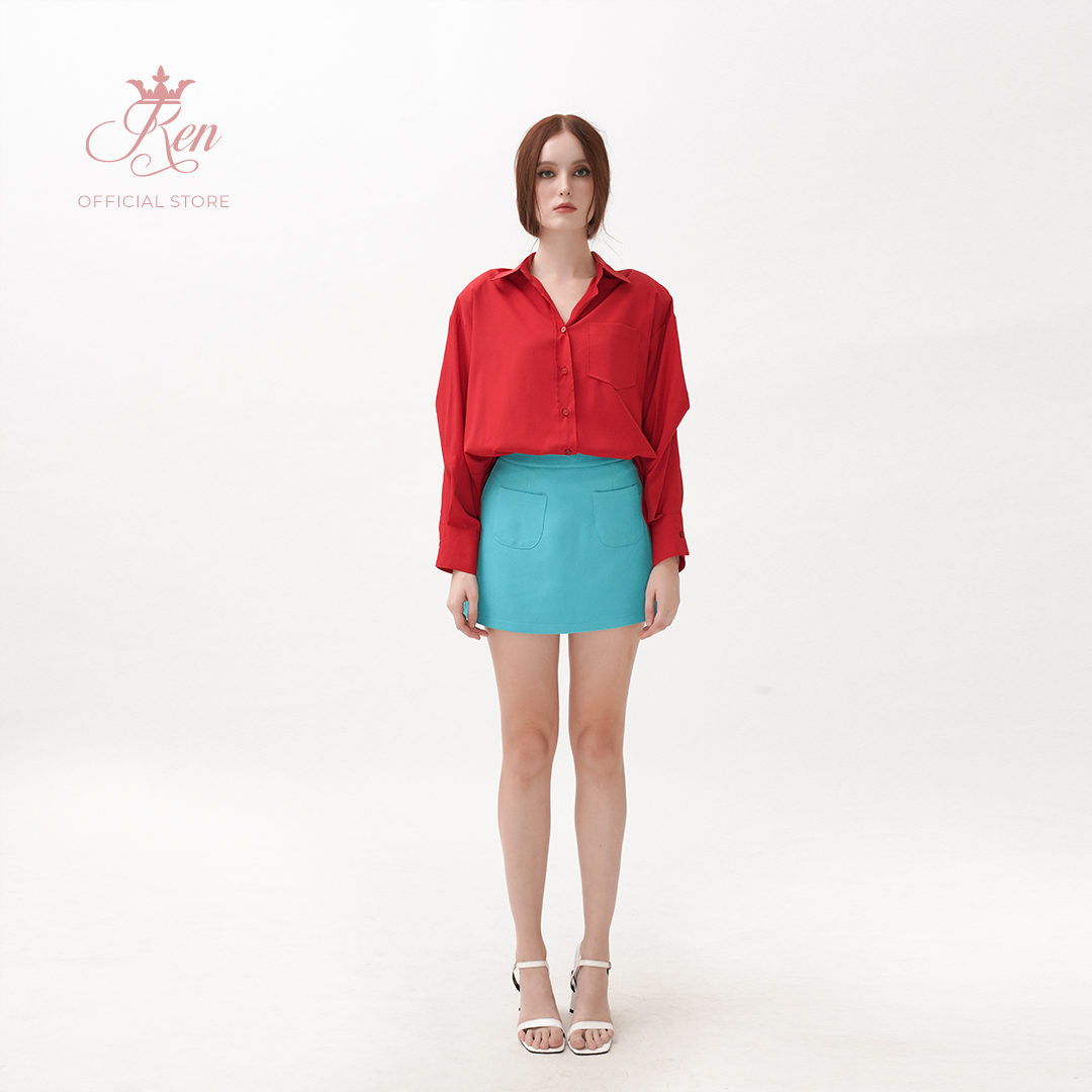 Ren by tee - áo sơ mi tay dài cotton nhiều màu