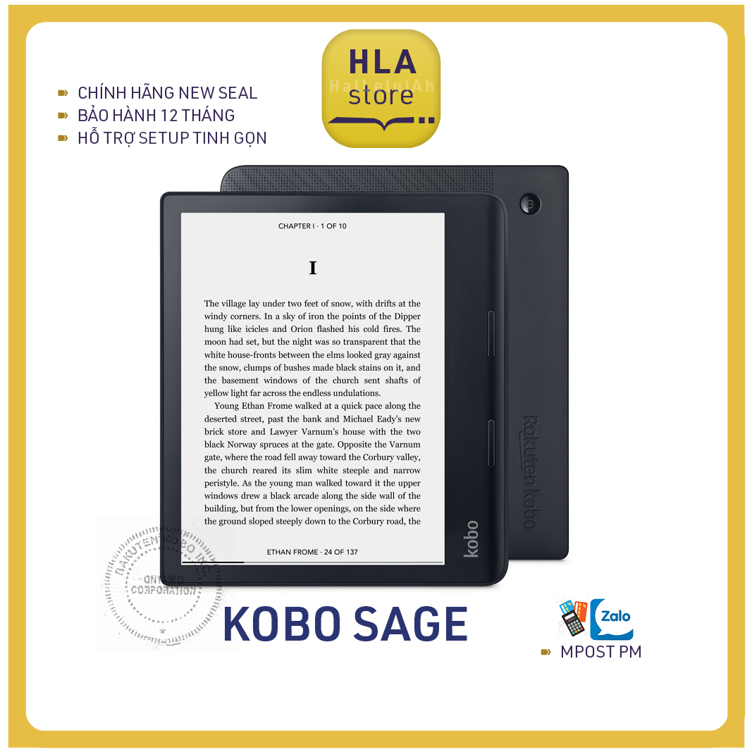 Máy đọc sách Kobo Sage - 8inch 32Gb - hàng chính hãng, mới nguyên seal - bảo hành 12 tháng